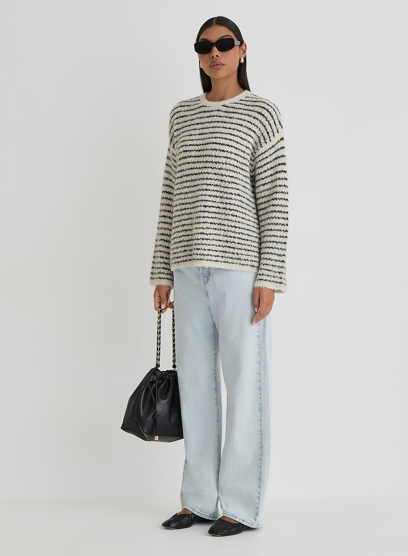 Stripe Oversized Brushed Knit Jumper- Eli