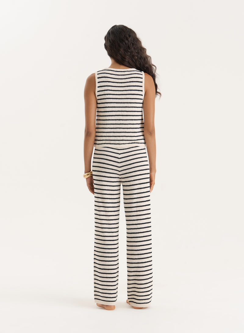 Striped Knitted Wide Leg Trouser- Bria