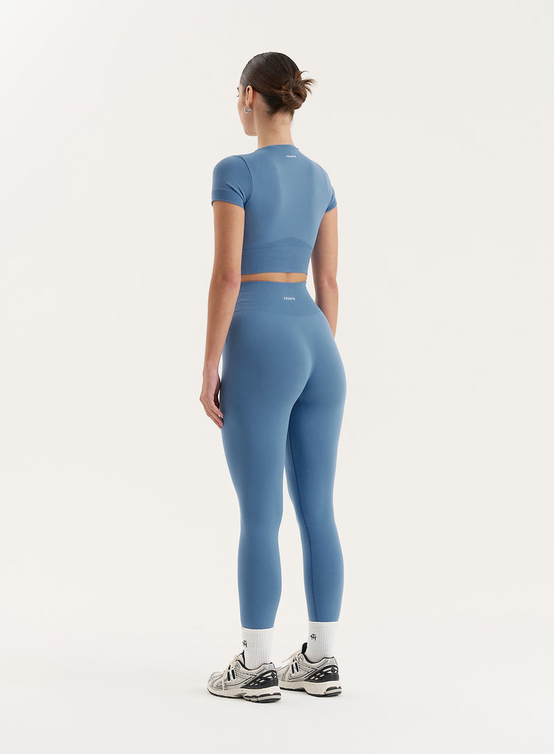 Blue Sculpting Seamless Gym Leggings- Tyler