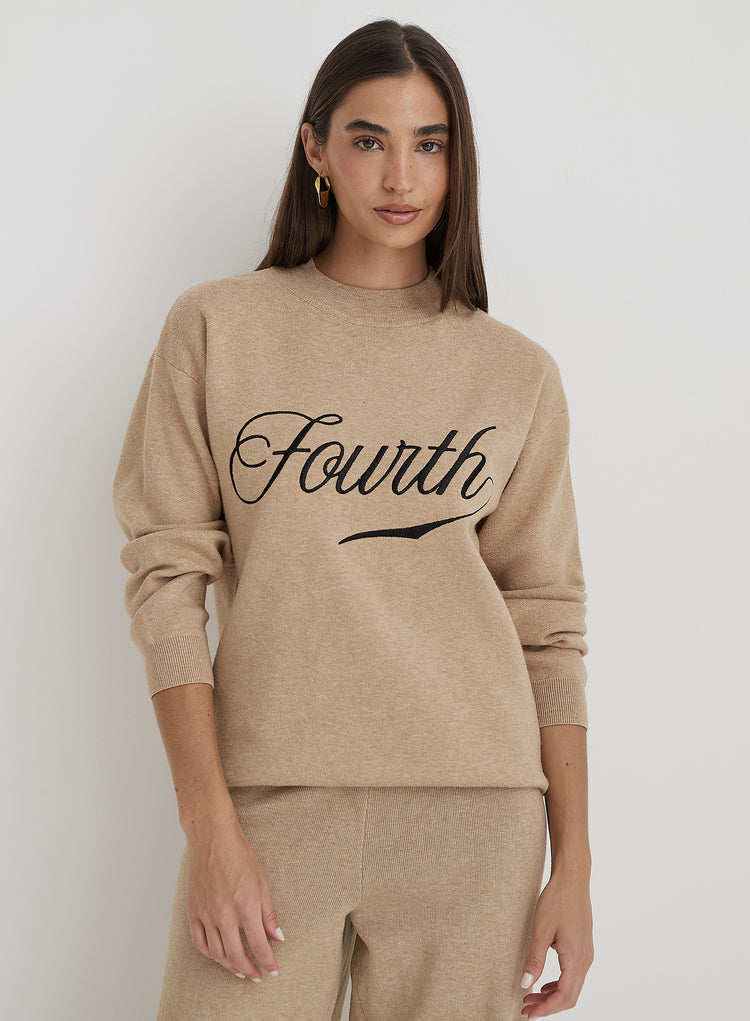 Beige Knitted Fourth Jumper- Avery