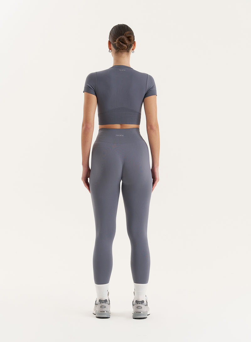 Grey Seamless Gym Crop Top- Brogan