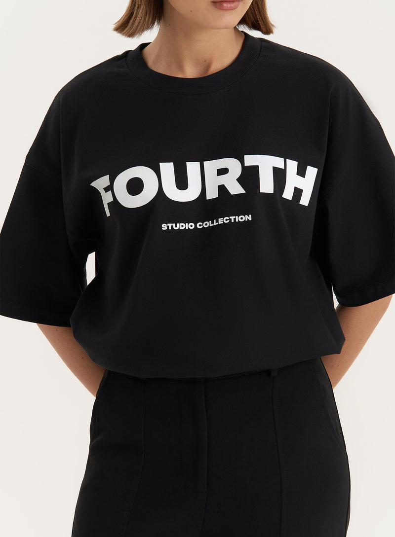 Black Fourth Branded Oversized T-Shirt- Hannah