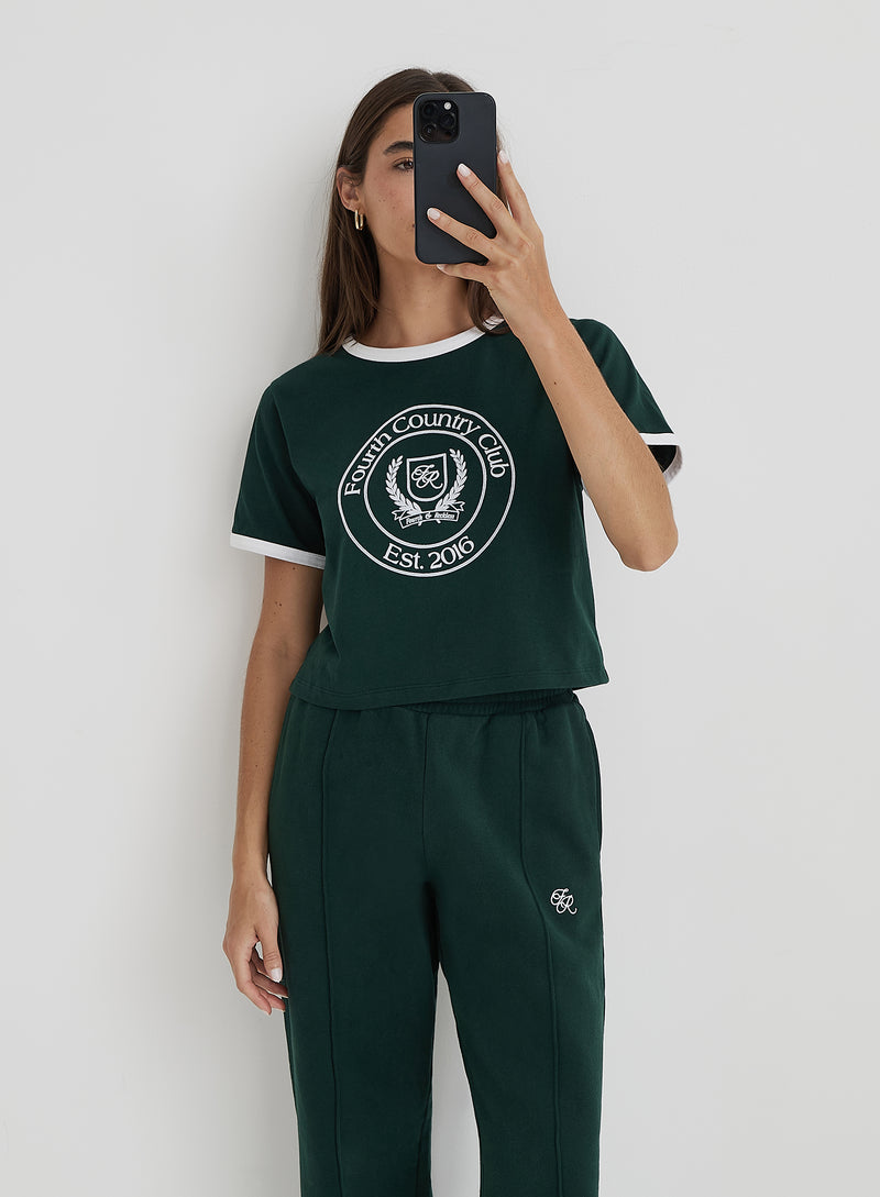 Green Fourth Country Club Cropped T-Shirt- Davidson