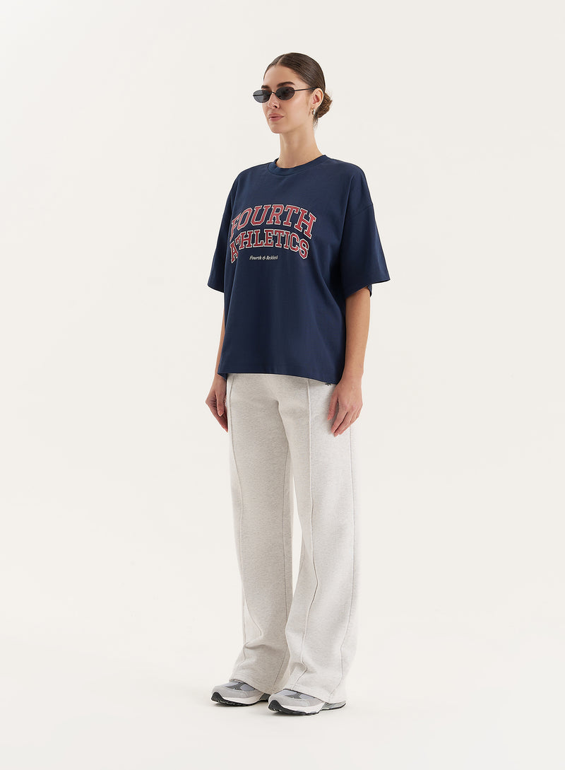 Navy Fourth Athletics Oversized T-Shirt- Siobhan