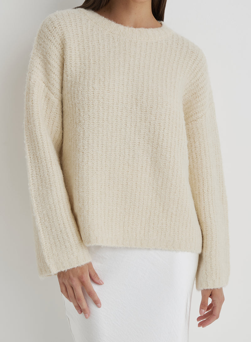 Cream Oversized Knitted Jumper- Abbie