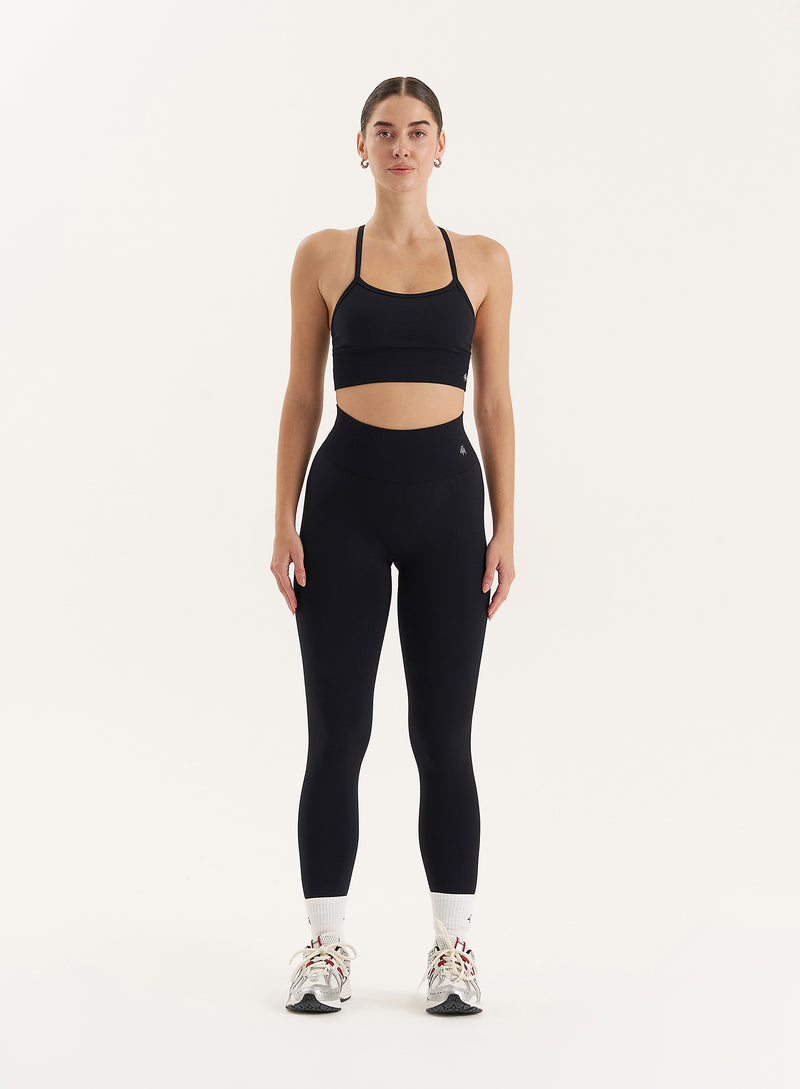 Black Racer Back Seamless Sports Bra- Jenna