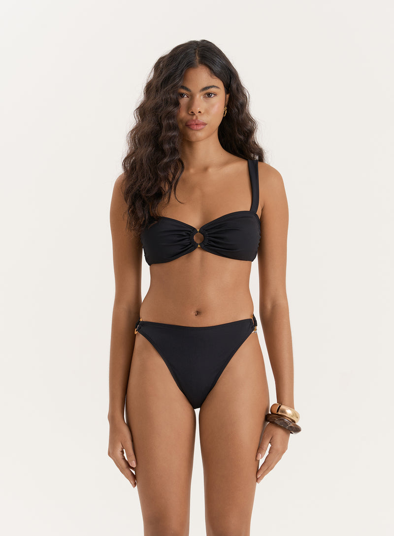 Black Gold Buckle Bikini Top- Mahli