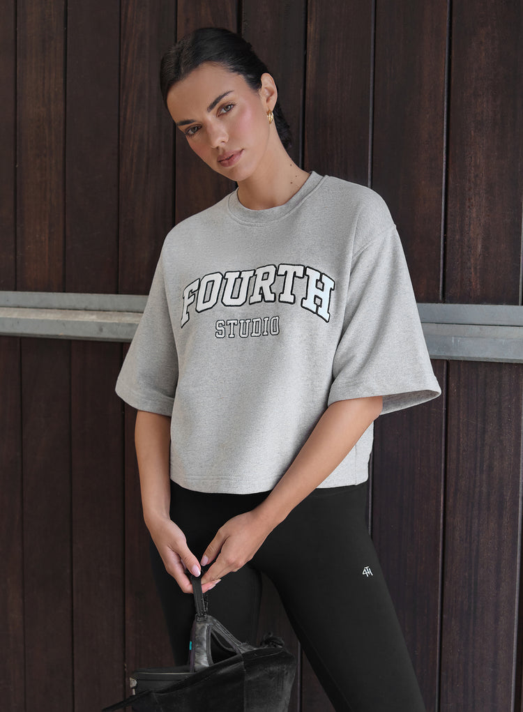 Grey Oversized Fourth Studio Sweat Top- Xenia