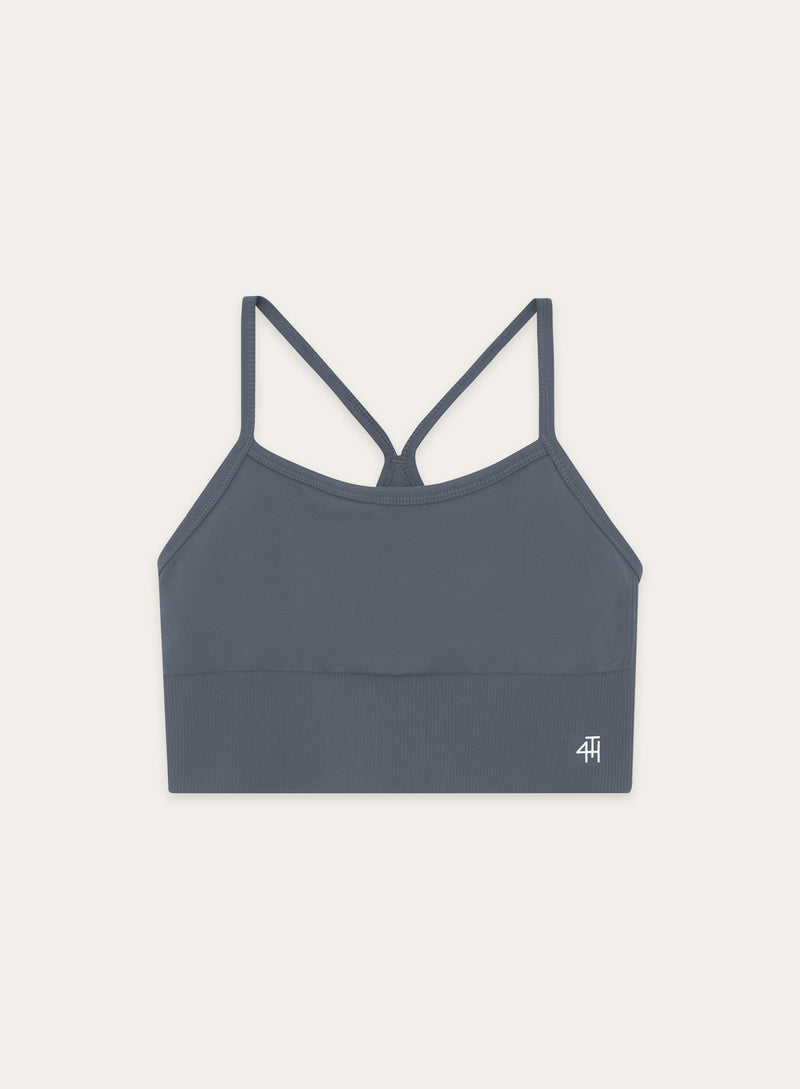 Grey Racer Back Seamless Sports Bra- Jenna