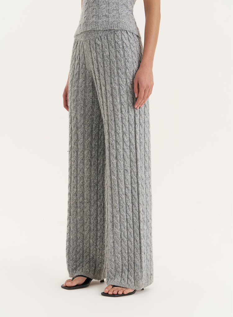 Grey Knitted Trouser- Janina