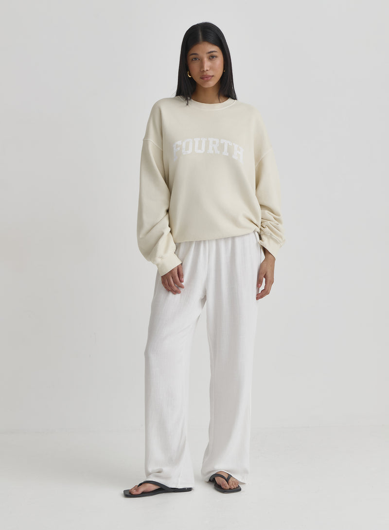 Yellow Oversized Fourth Logo Sweatshirt- Tana