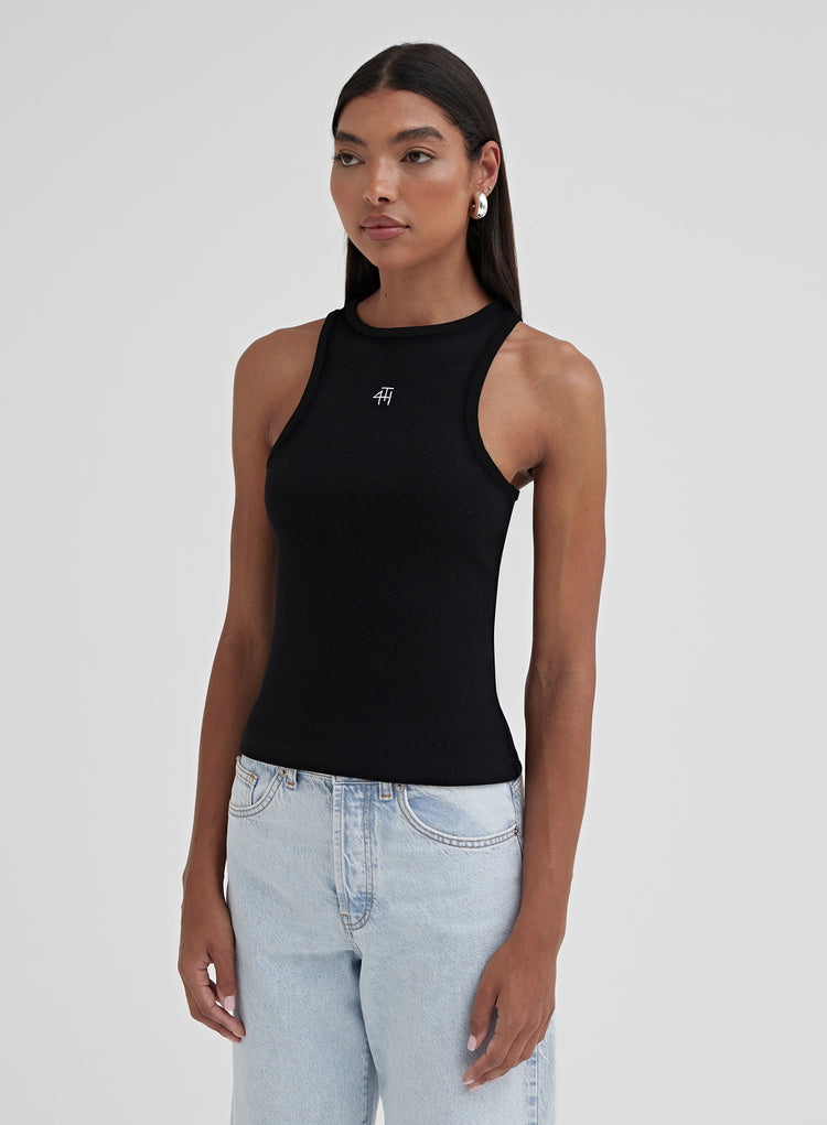 Black 4th Branded Racer Vest Top - Everyday