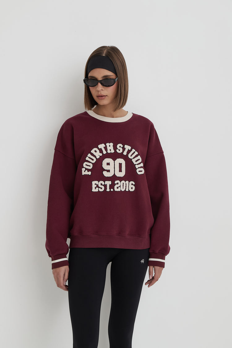 Burgundy Fourth Studio Relaxed Oversized Sweatshirt- Davis