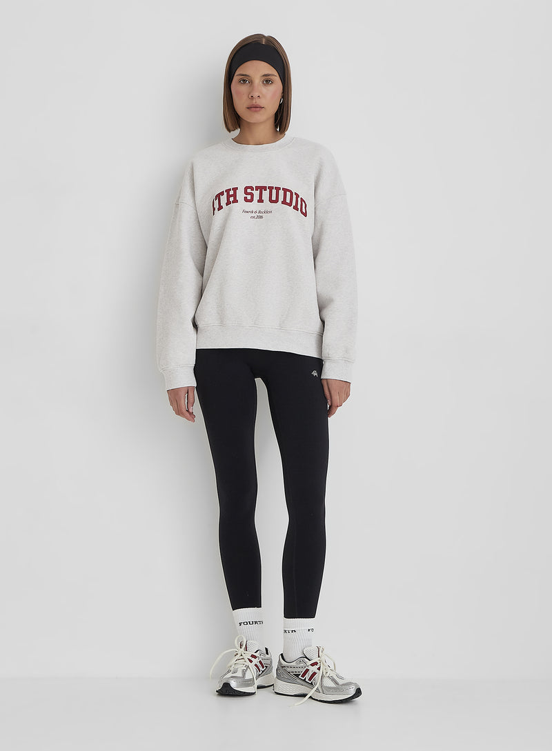 Grey 4th Studio Slogan Oversized Sweatshirt- Reece