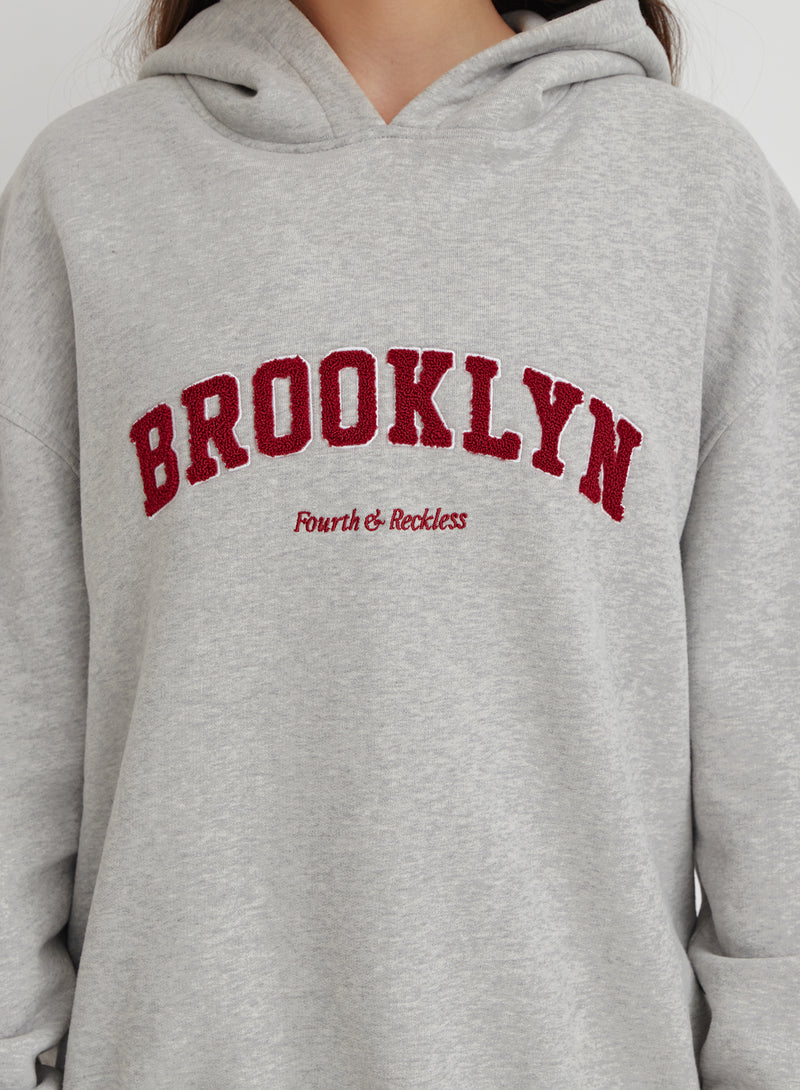 Grey Marl Brooklyn Oversized Hoodie- Brooklyn