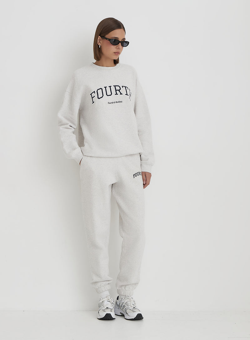 Grey Fourth Slogan Classic Longline Sweatshirt- Jen