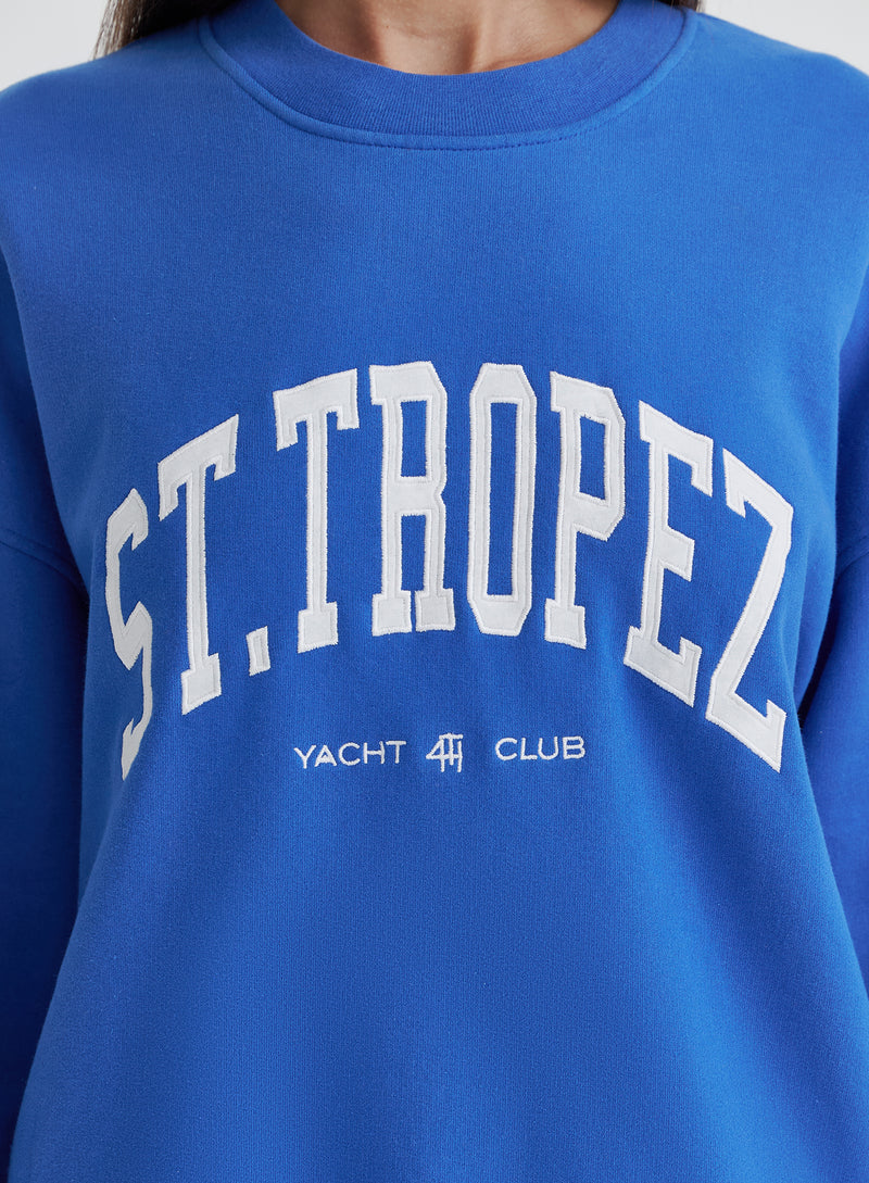 Blue St Tropez Slogan Sweatshirt- Ines