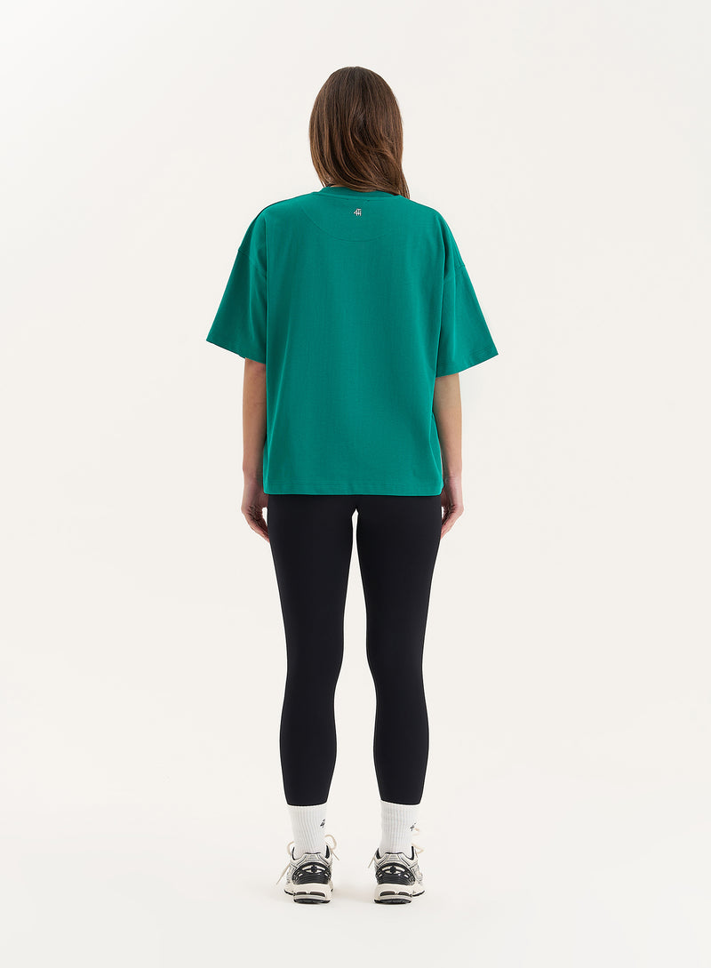 Green Sports Club Slogan Oversized T-Shirt- Estelle