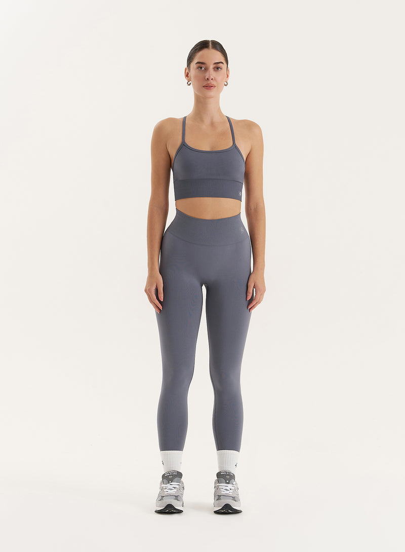 Grey Racer Back Seamless Sports Bra- Jenna