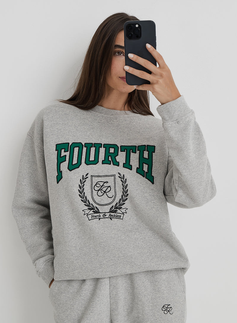 Grey Fourth Varsity Oversized Sweatshirt- Arlo