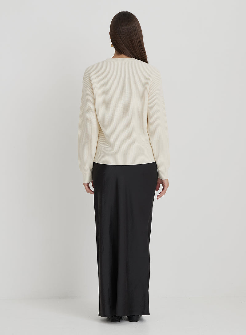 Cream Fisherman Knit Fourth Jumper- Pallas