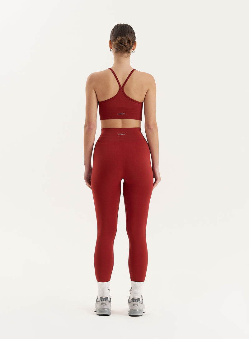 Red Racer Back Seamless Sports Bra- Jenna