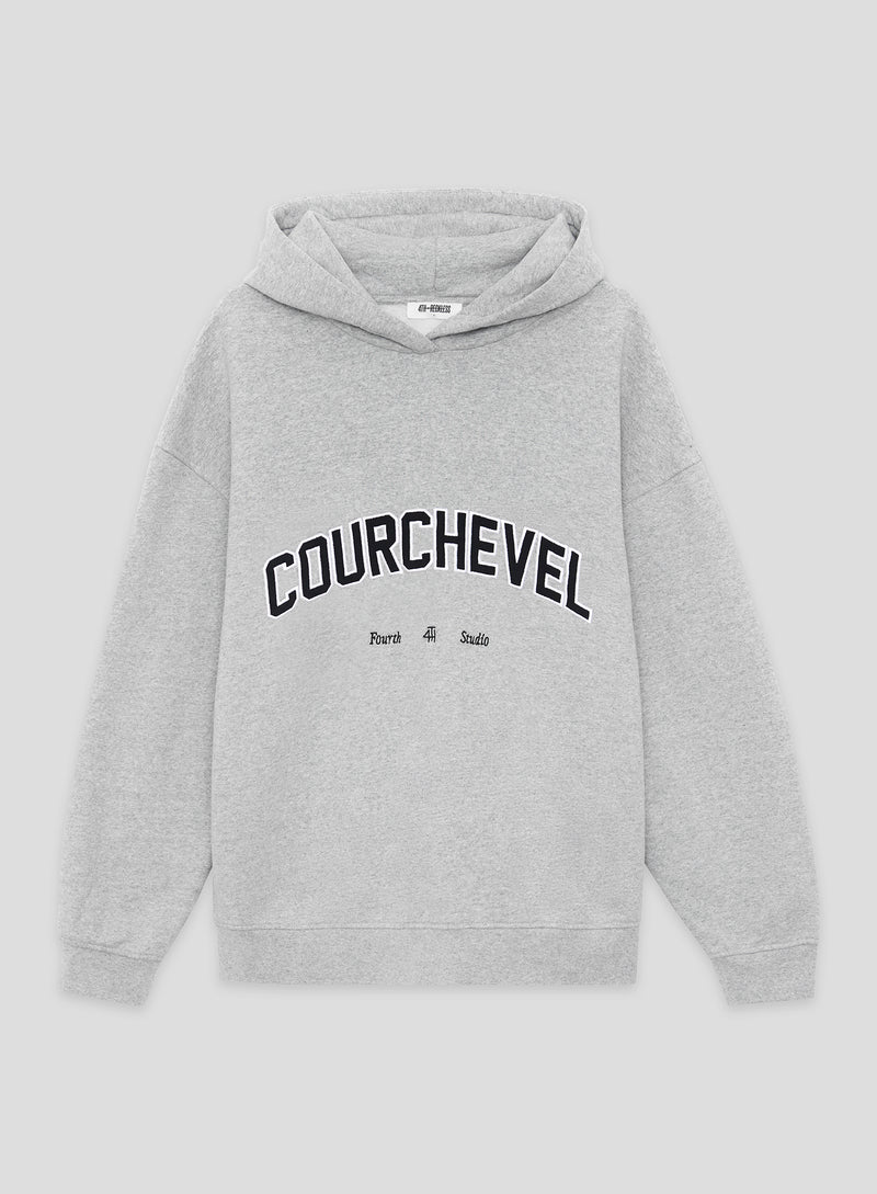 Grey Courchevel Slogan Oversized Hoodie- Easton