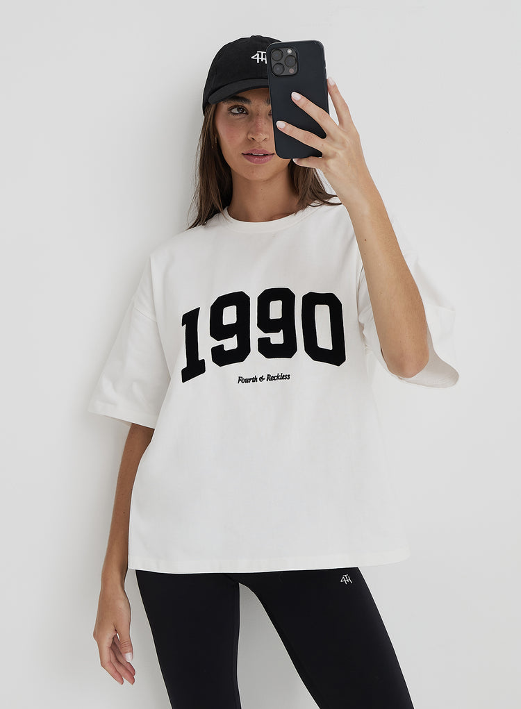 Oatmeal 1990 Slogan Oversized T-Shirt- Oran