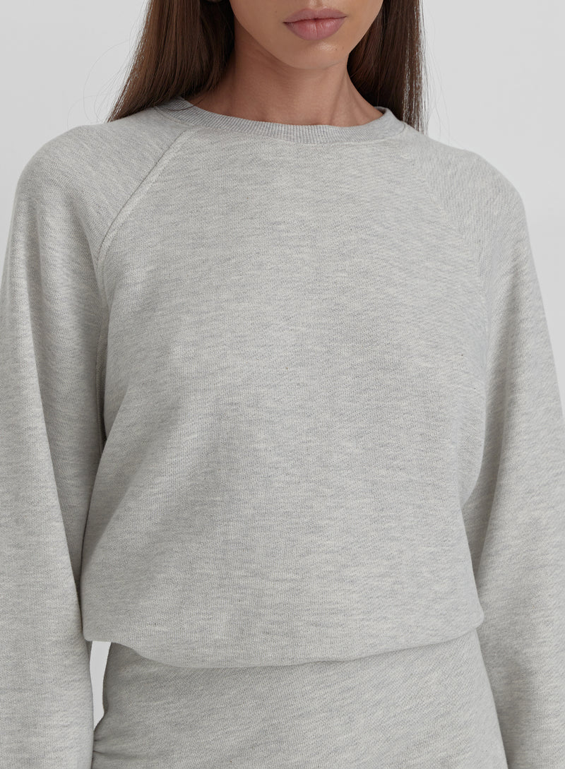 Grey Marl Oversized Sweatshirt - Catherine