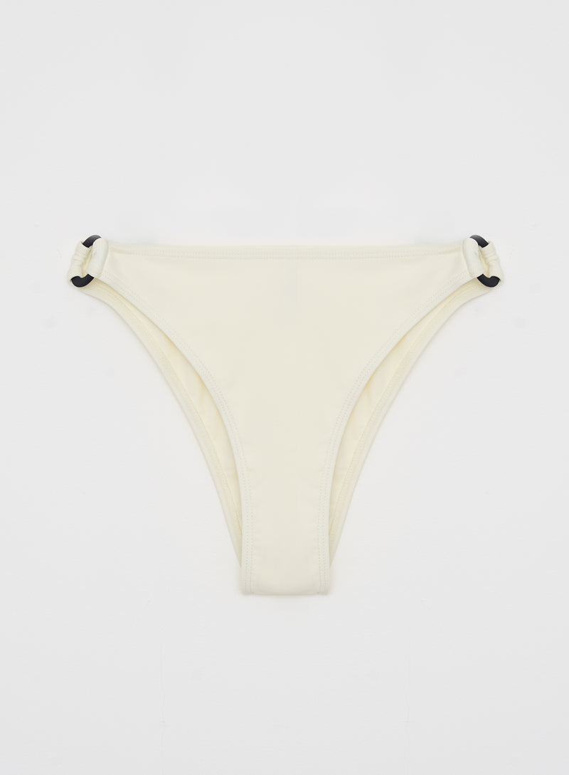 Cream Ring High Leg Bikini Bottom- Coco