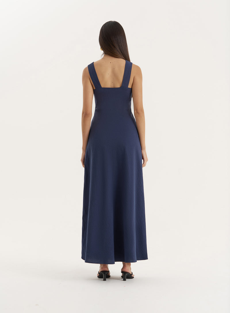 Navy Cut Out Maxi Dress- Briany