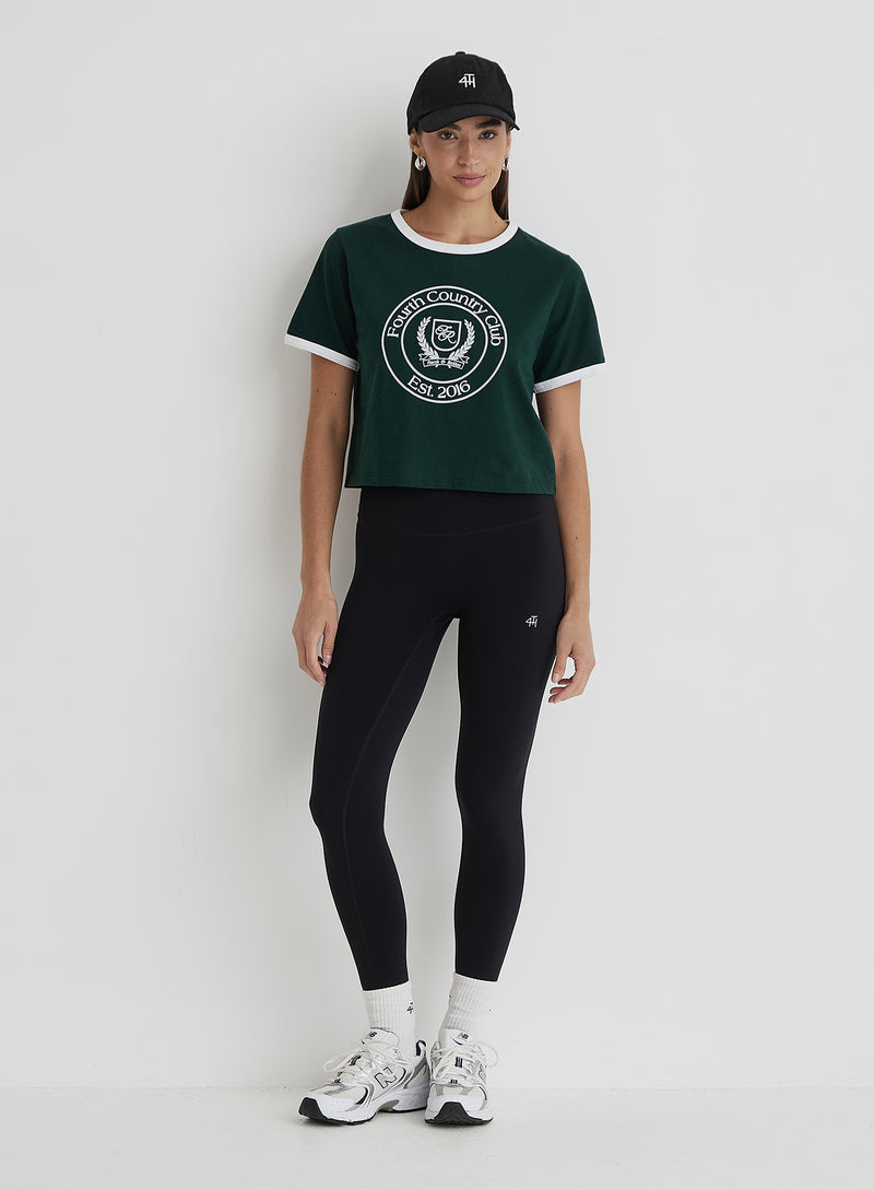 Green Fourth Country Club Cropped T-Shirt- Davidson