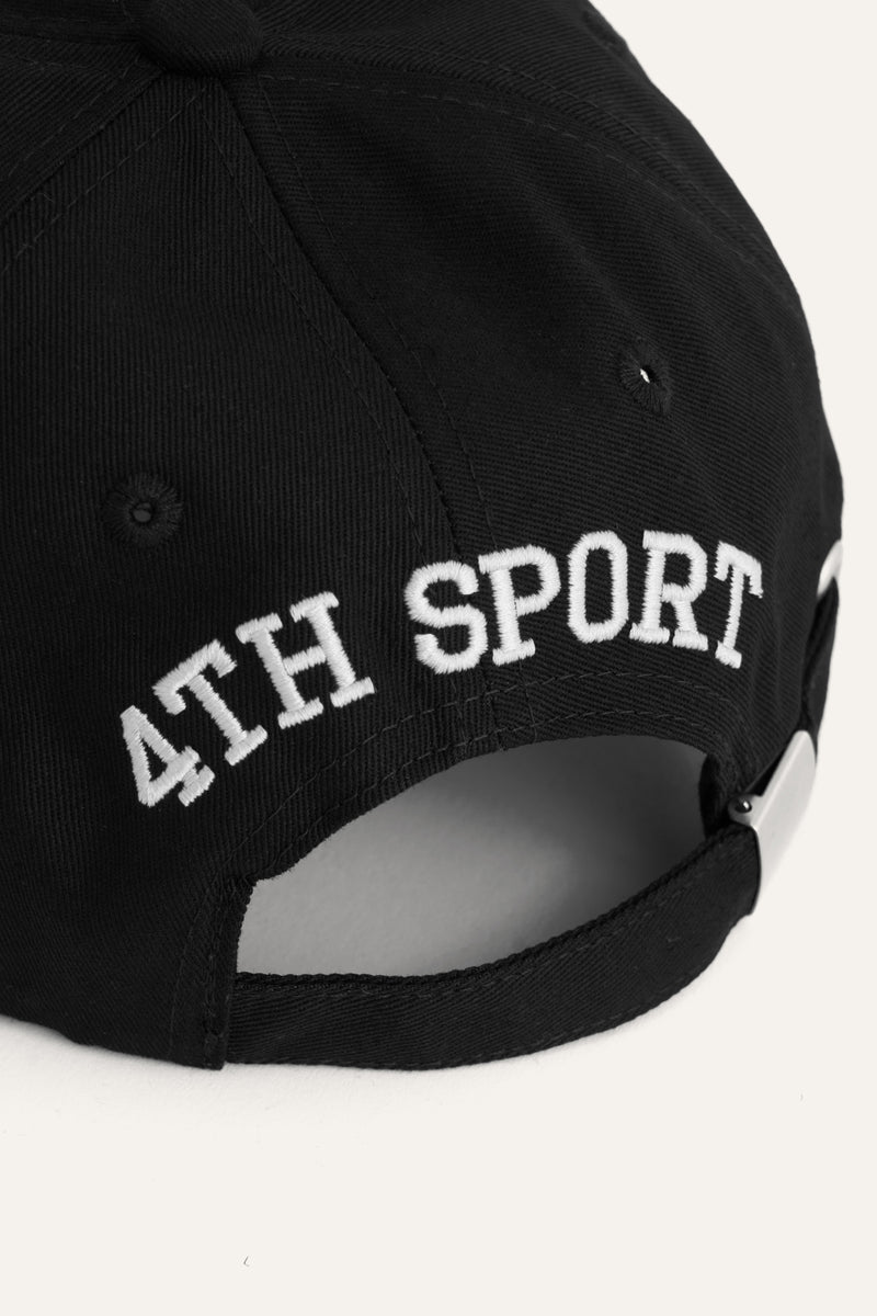 Black 4th Branded Embroidered Cap