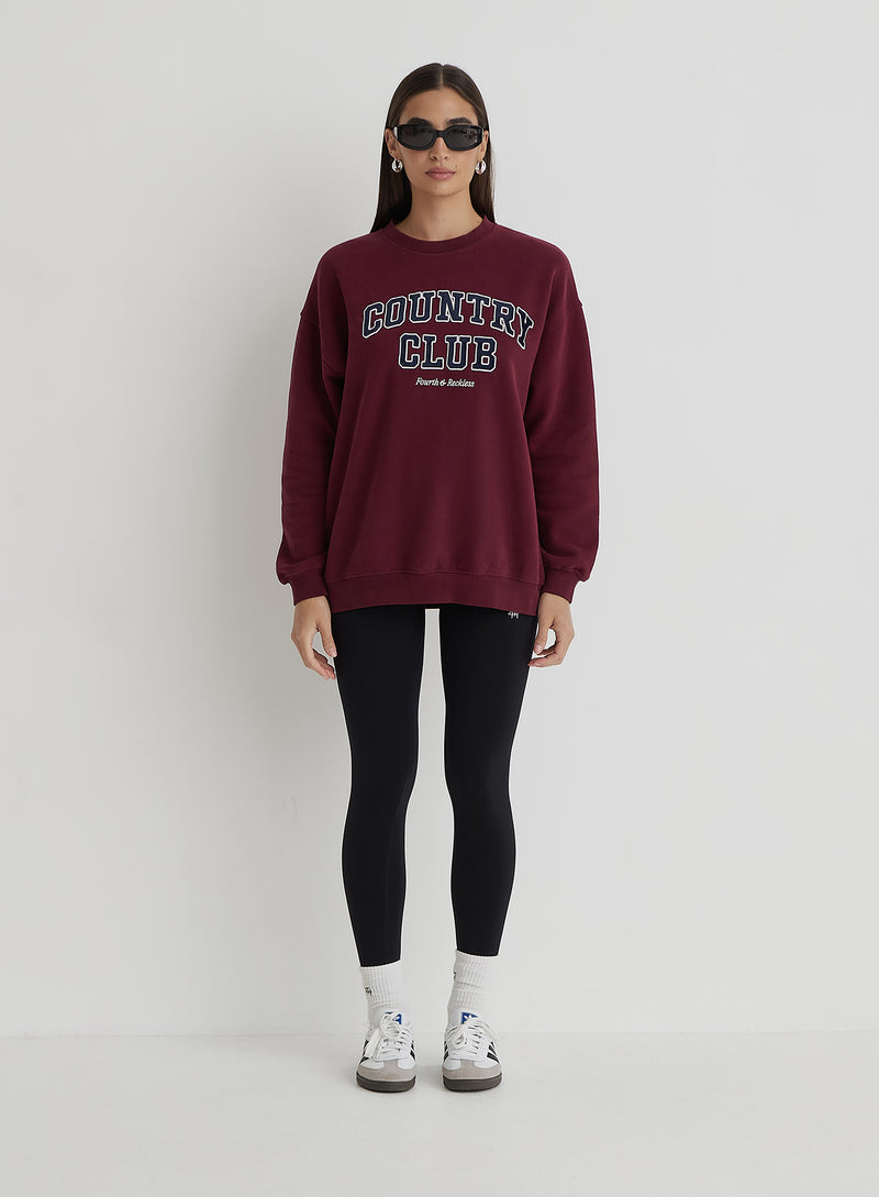 Burgundy oversized sweatshirt sale