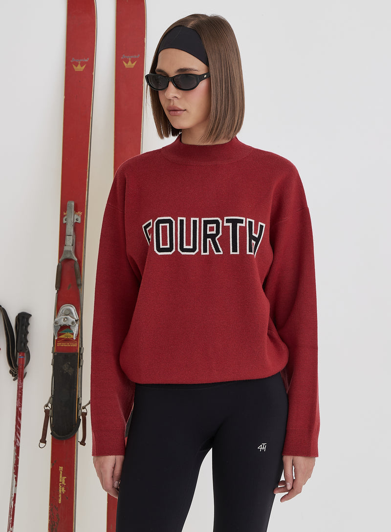 Red Fourth Branded Knitted Oversized Jumper- Lidia