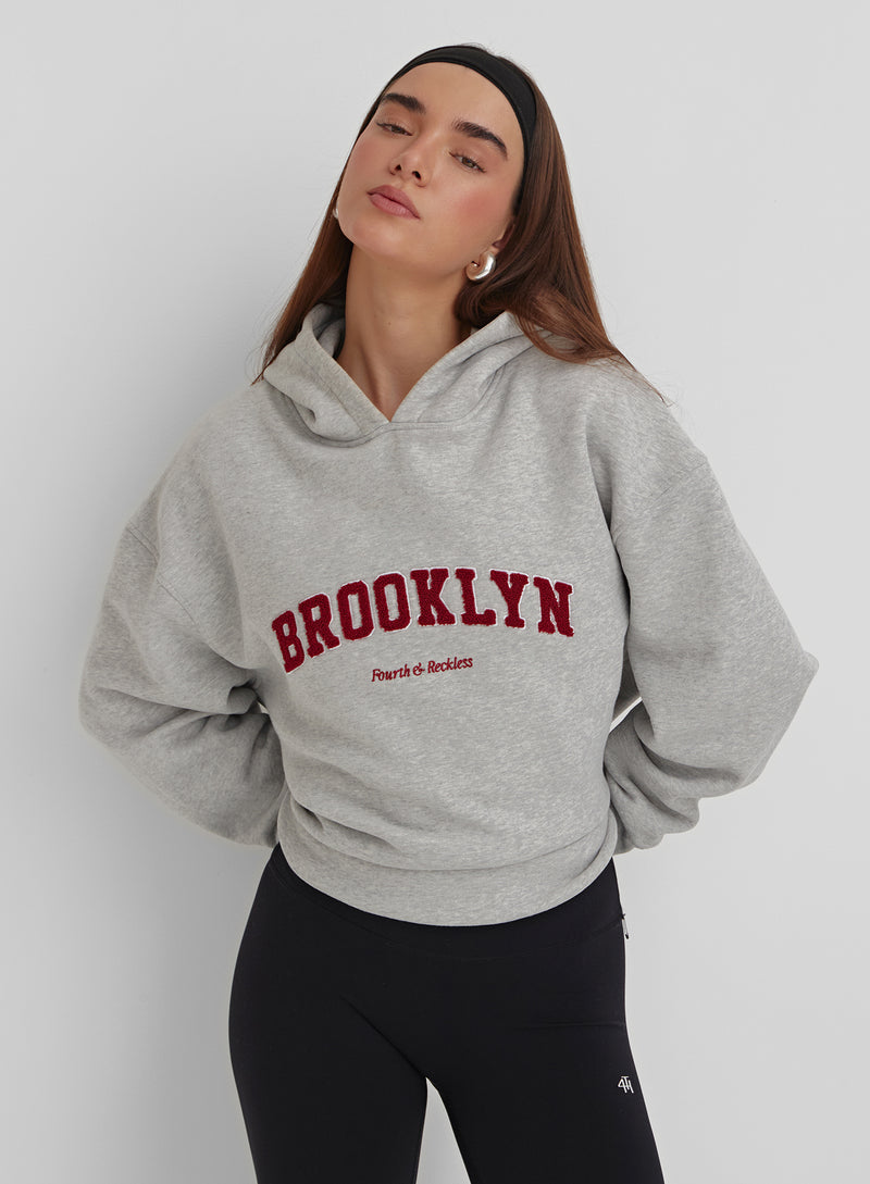 Grey Marl Brooklyn Oversized Hoodie- Brooklyn