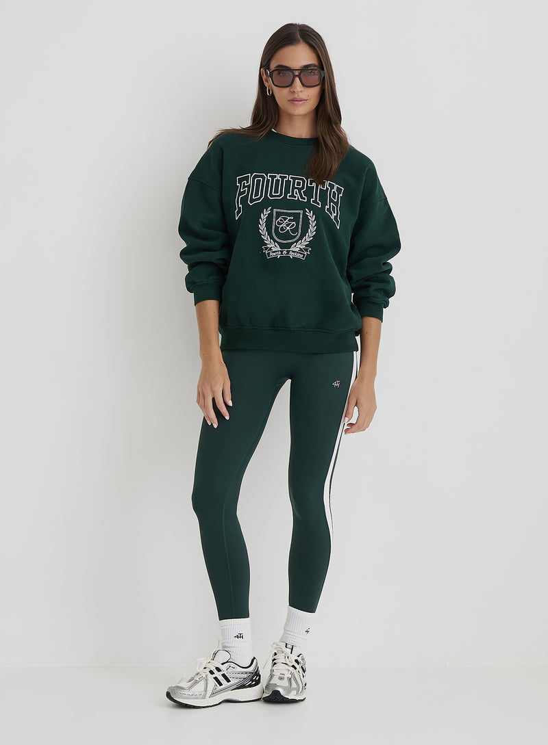 Green Fourth Varsity Relaxed Sweatshirt- Forrest