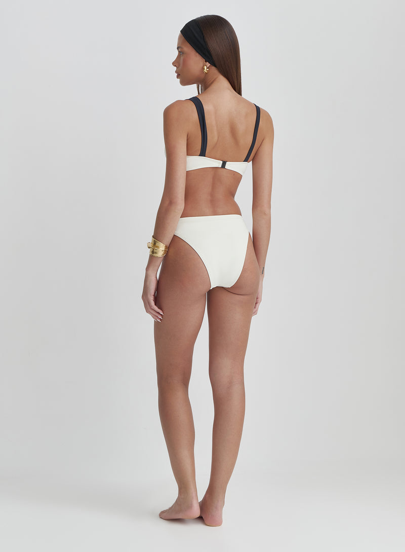 Cream Ring High Leg Bikini Bottom- Coco