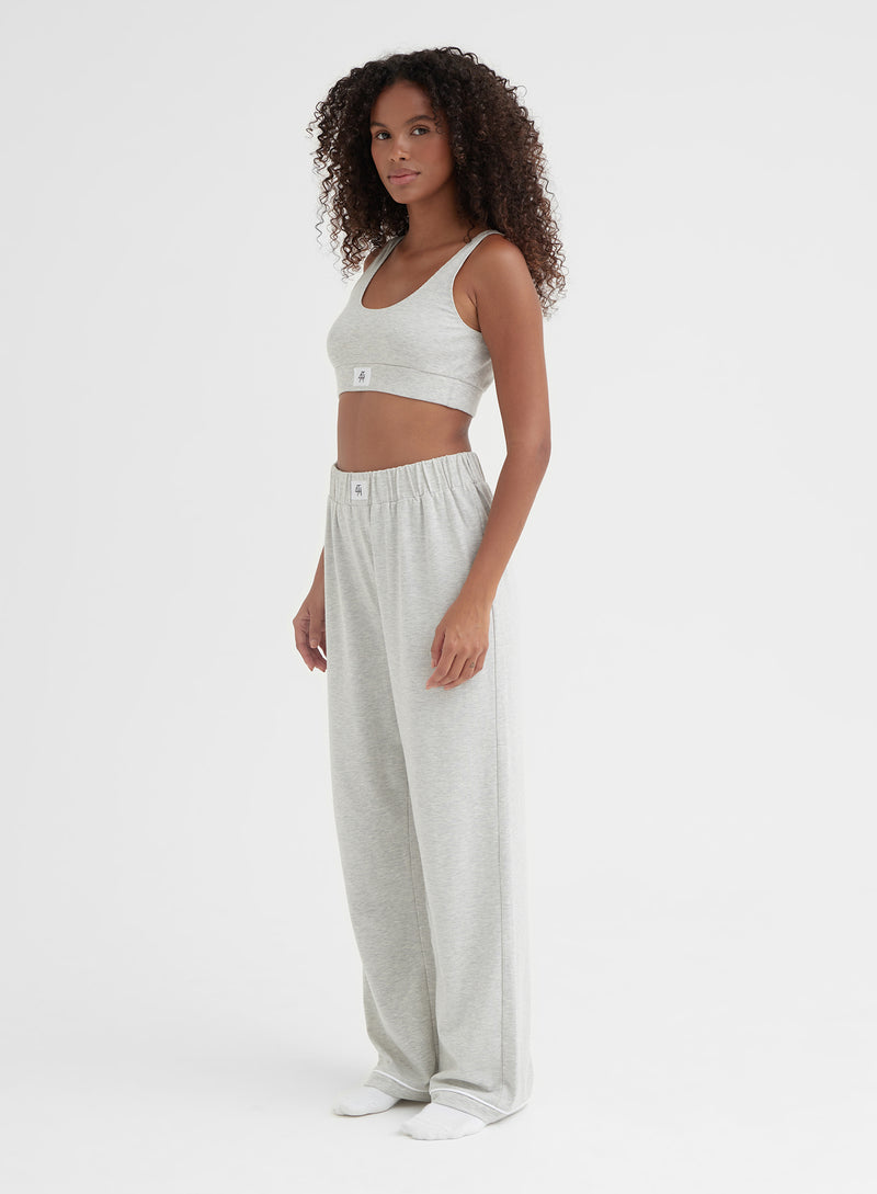 Light Grey Marl Ribbed Bralette - Larissa