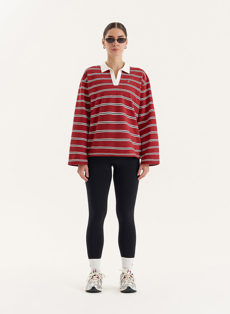 Multi Stripe Oversized Rugby Top- Alicia