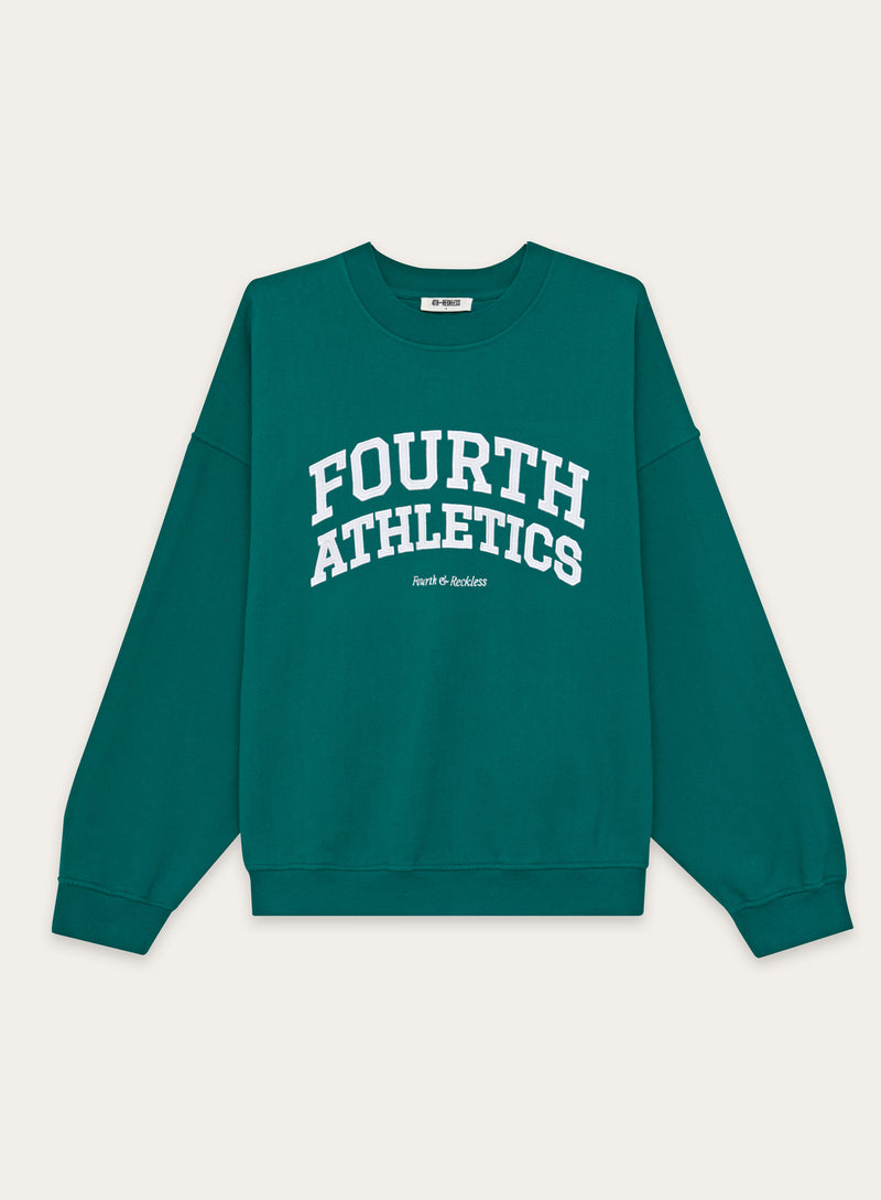 Green Fourth Athletics Slogan Oversized Sweatshirt- Aviva