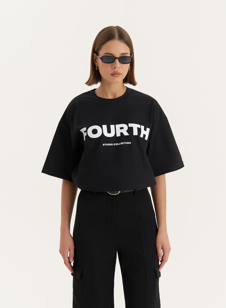 Black Fourth Branded Oversized T-Shirt- Hannah