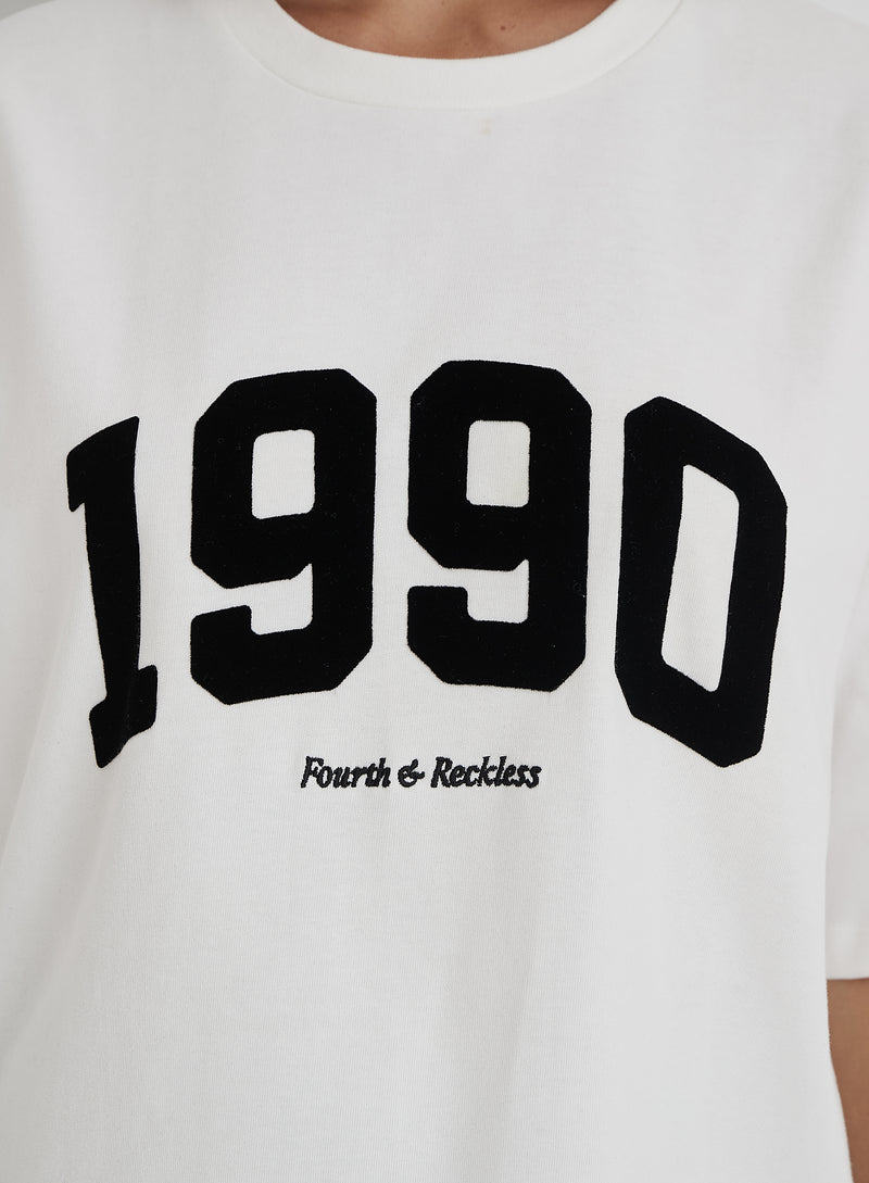 Oatmeal 1990 Slogan Oversized T-Shirt- Oran