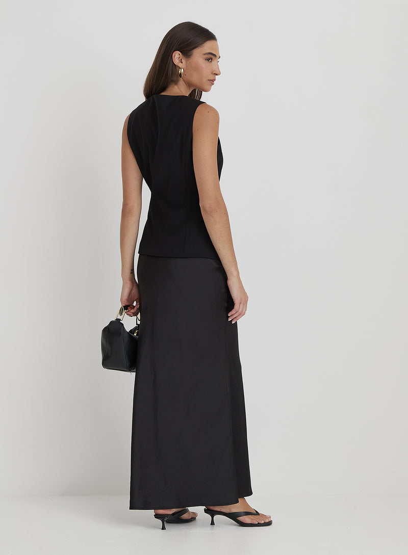 Black Tailored Waistcoat- Briella