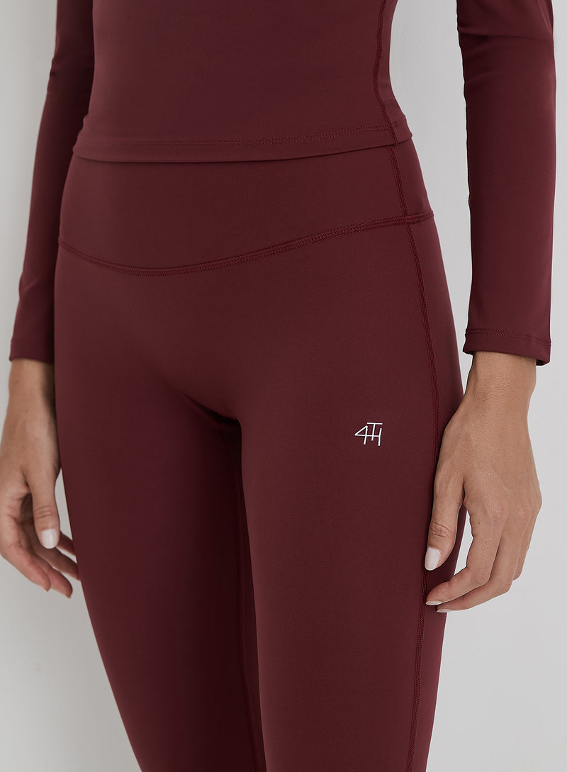 Burgundy 4th Branded Legging- Anni