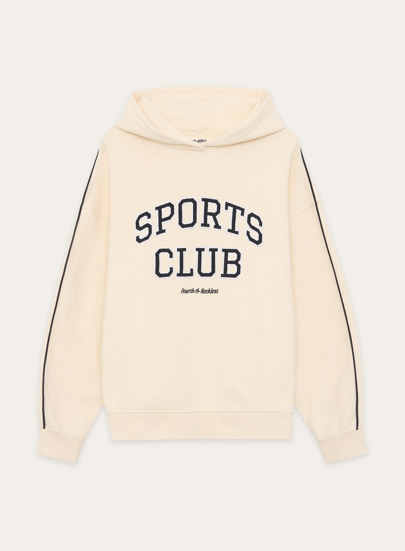 Cream Sports Club Slogan Oversized Hoodie- Lille