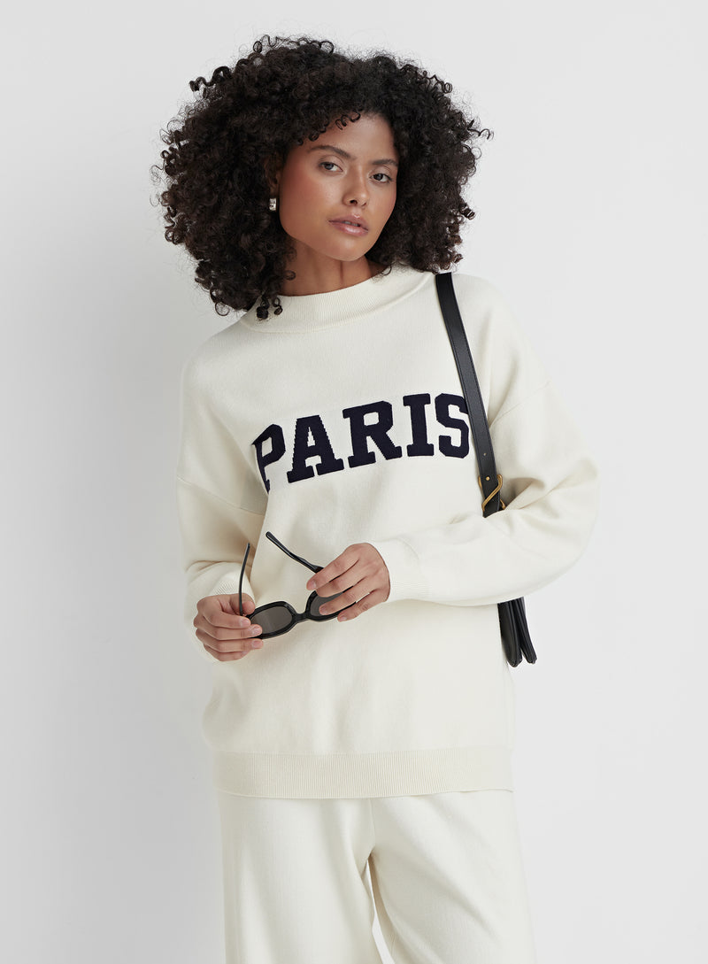 Cream Knitted Paris Jumper- Avery