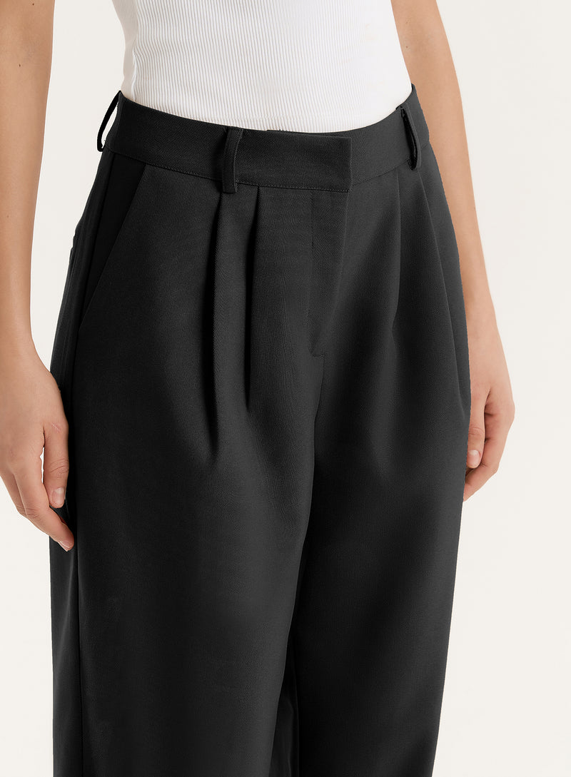 Black Tailored Wide Leg Trouser- Reese