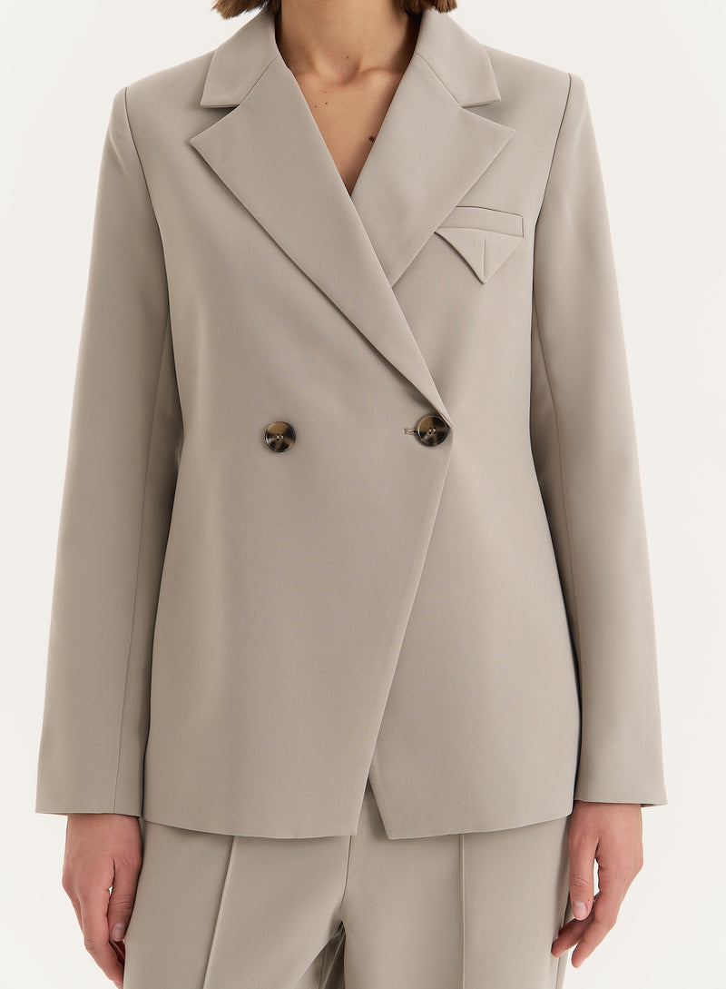 Olive Tailored Asymmetric Blazer- Bianca