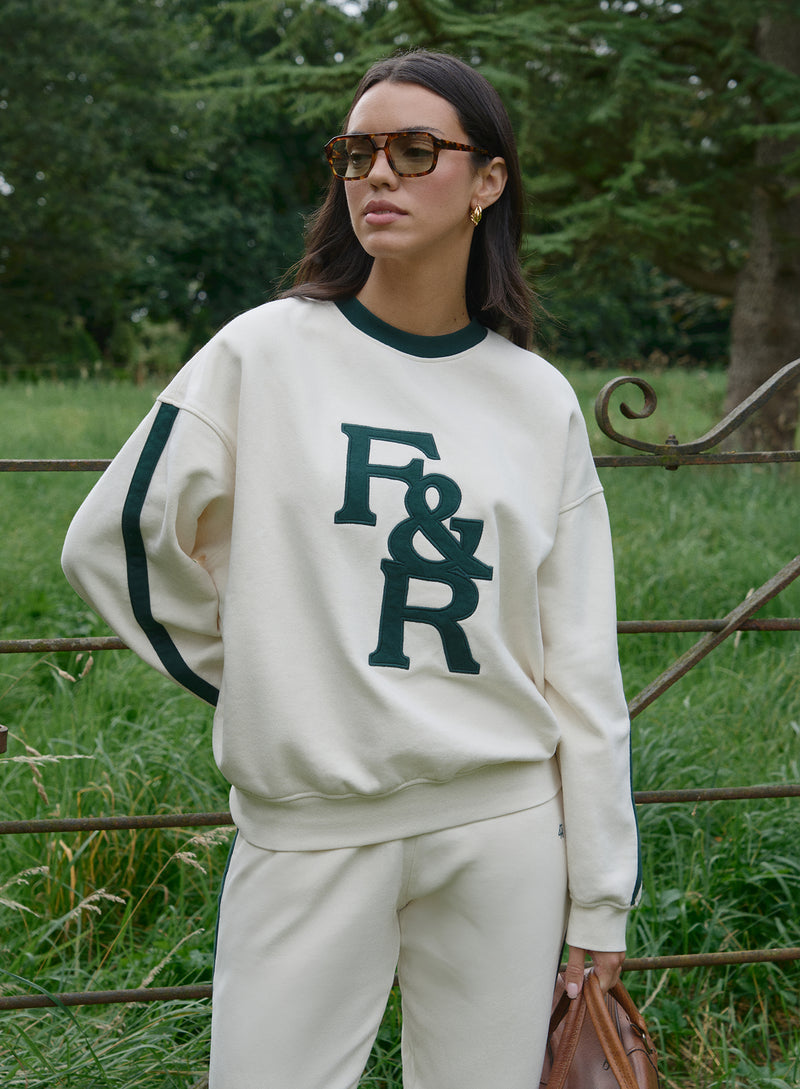 Cream F&R Branded Relaxed Sweatshirt- Sloane